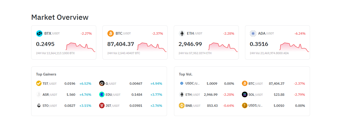 BitradeX Market Visualization